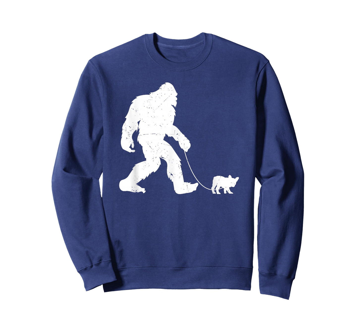 Bigfoot walking with a french bulldog funny T-Shirt