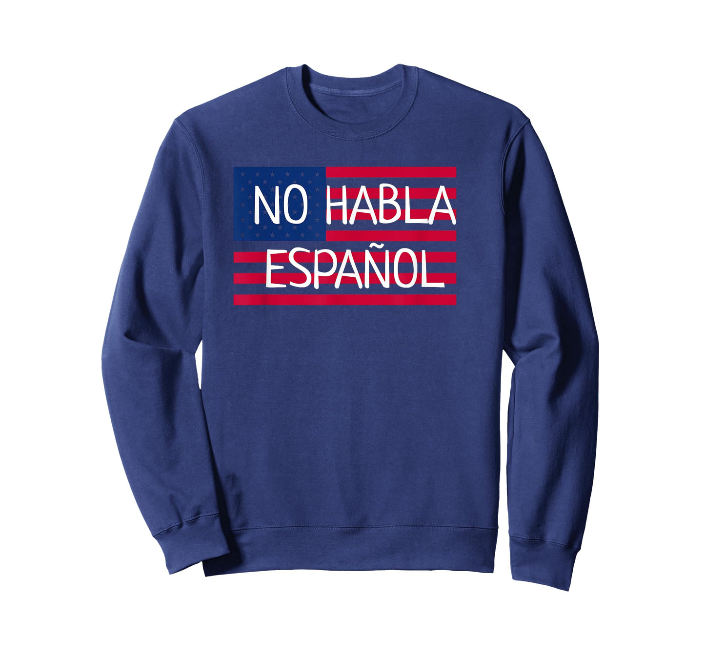 No Habla Espanol I funny Not Speak Spanish USA Flag T Shirt T-Shirt