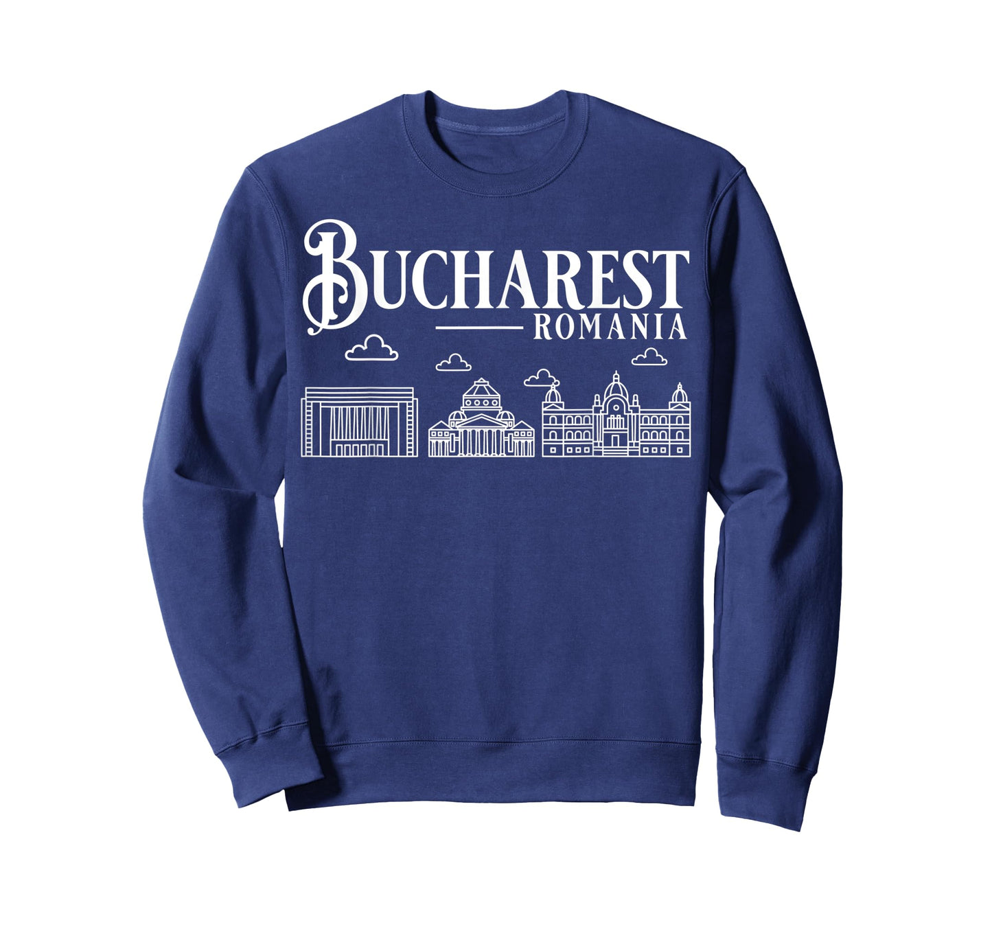 Bucharest Romania City Skyline Map Travel T-Shirt