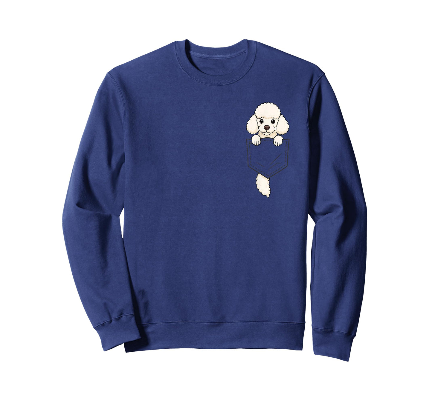 Funny White Poodle Peeking in Pocket Dog Puppy Pet Lover T-Shirt