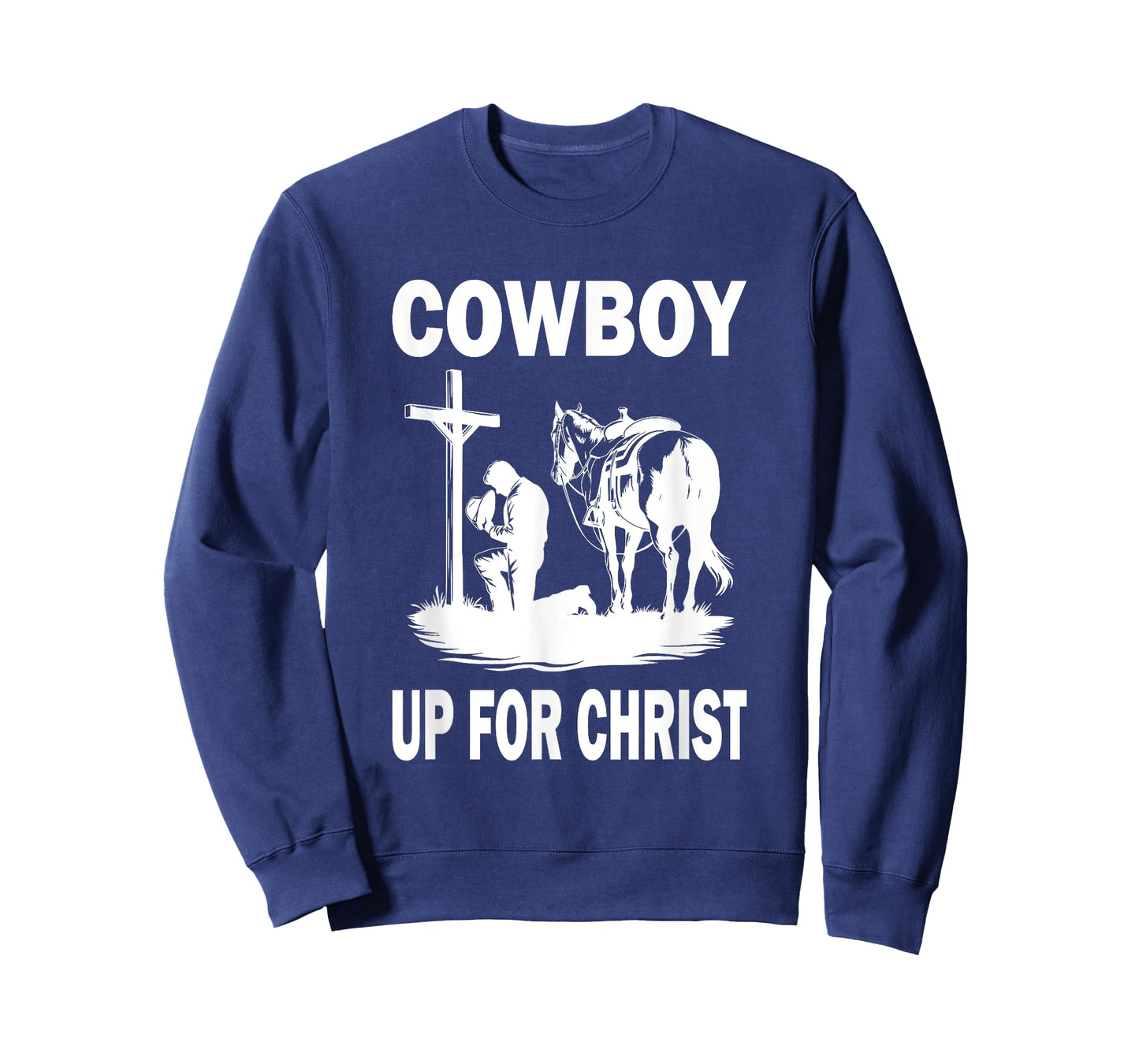 Praying Cowboy Kneeling Cross Western Cowboy Up For Christ T-Shirt