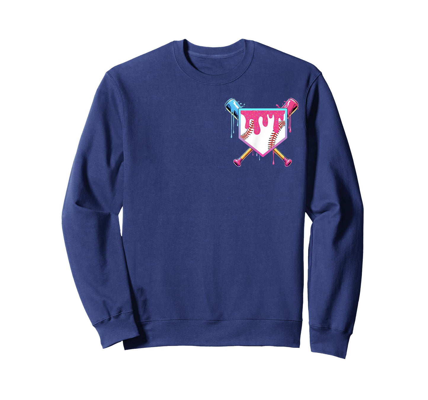 Baseball Drip For Boys Home Plate Ice Cream Drip Youth T-Shirt