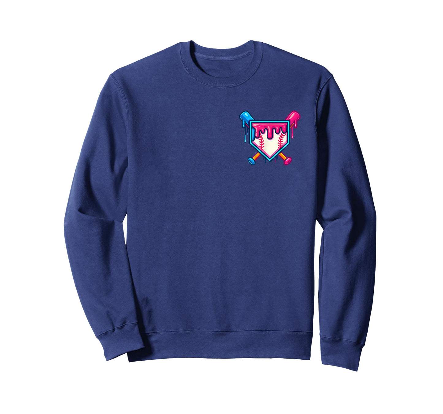 Baseball Dripping Ice Cream Drip Home Plate Baseball Player T-Shirt