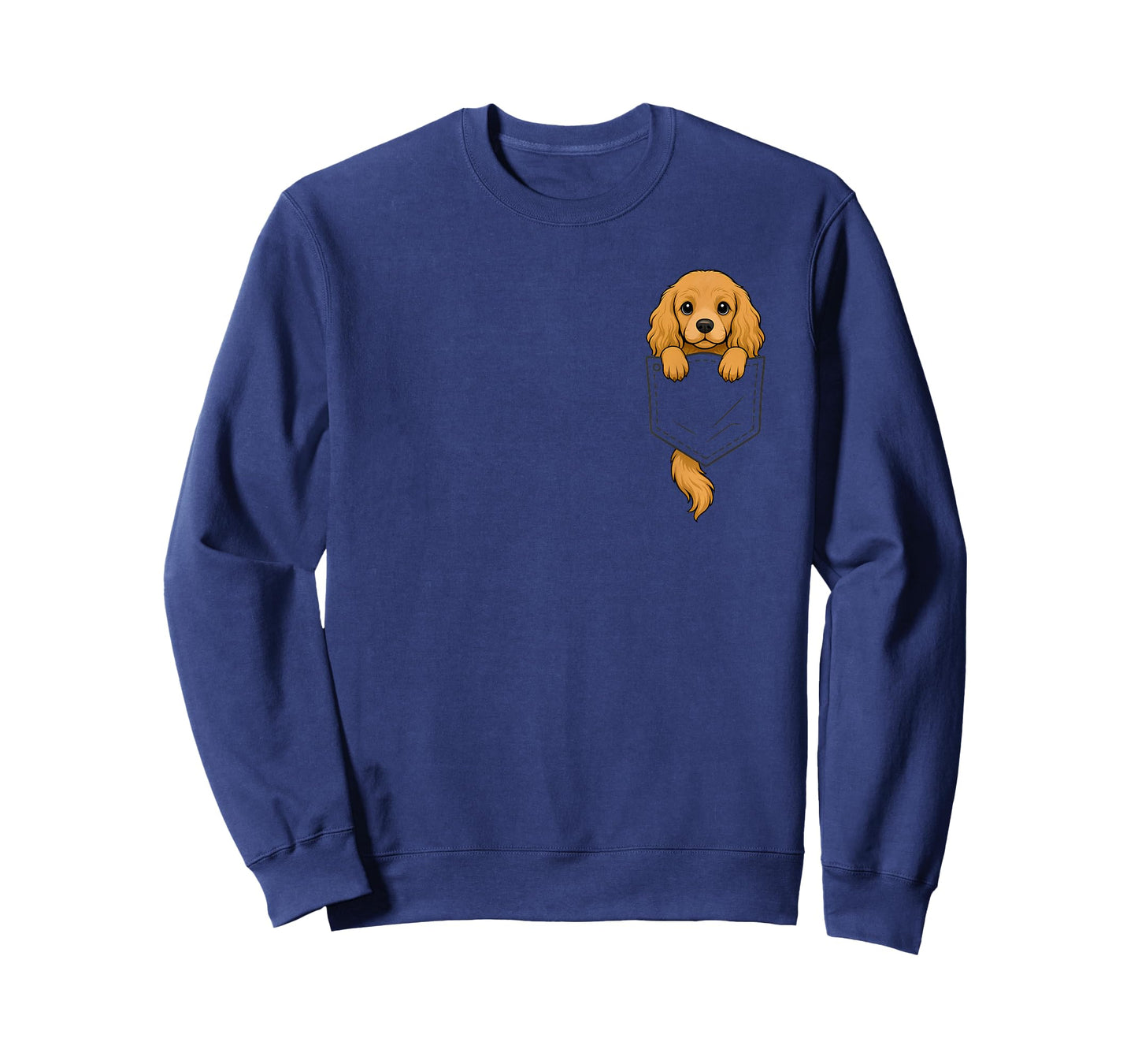 Funny Cocker Spaniel Peeking in Pocket Dog Puppy Pet Lover T-Shirt