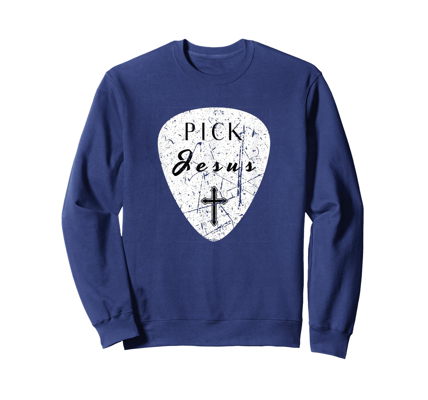 Retro Guitar Pick Pun Pick Jesus Cross Worship Leader Music T-Shirt