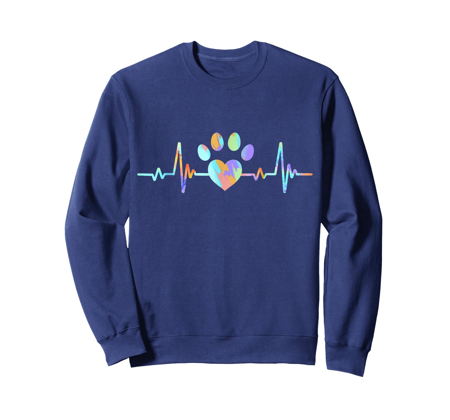 Heartbeat Dog Lover Paw Funny Men Women Kids T-Shirt