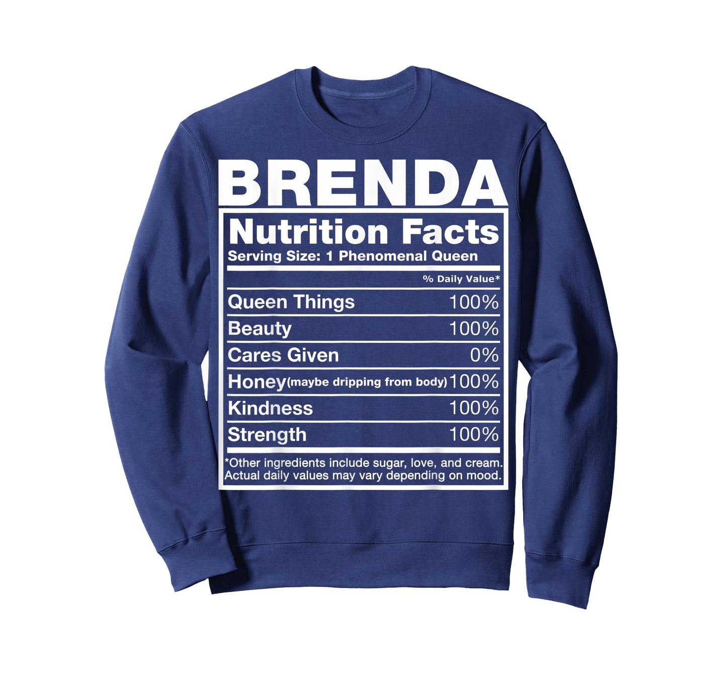 Brenda Nutrition Facts T-Shirt Brenda Name Birthday Shirt T-Shirt