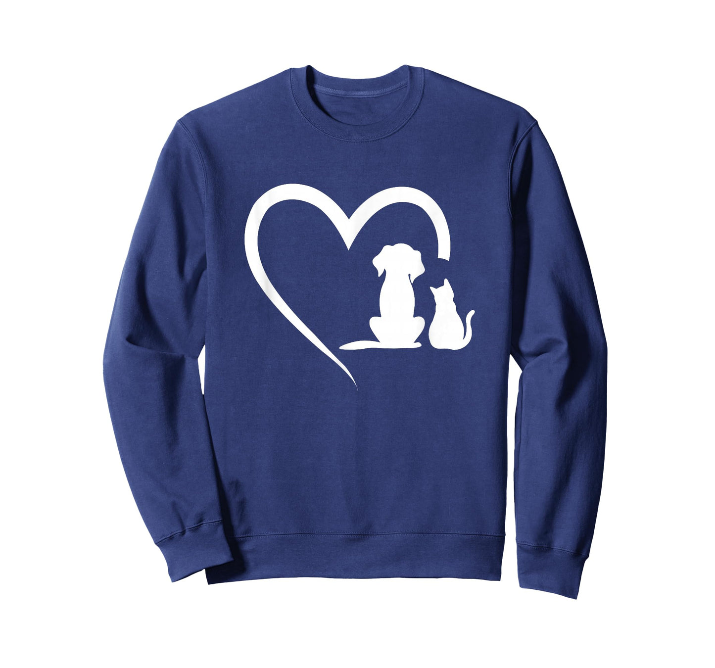Dog Puppy and Baby Cat Heart - Animal Dog & Cat Heart T-Shirt Small