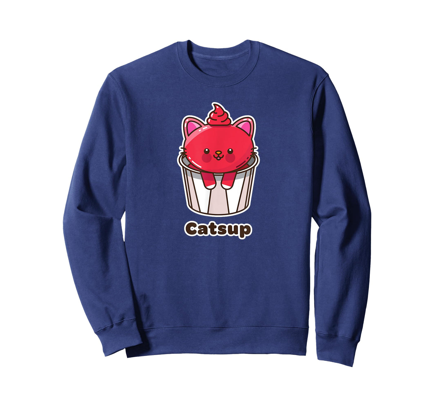 Kawaii Cat Catsup Ketchup Cute Fun Japanese Food Pun Gift T-Shirt for Men Women Kids