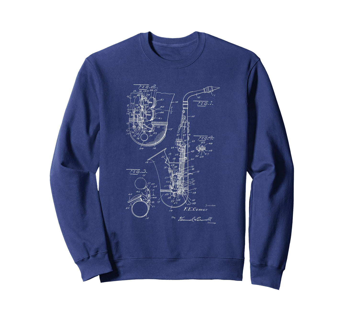 Saxophone Alto Sax Patent Style Cool Saxophonist T-Shirt