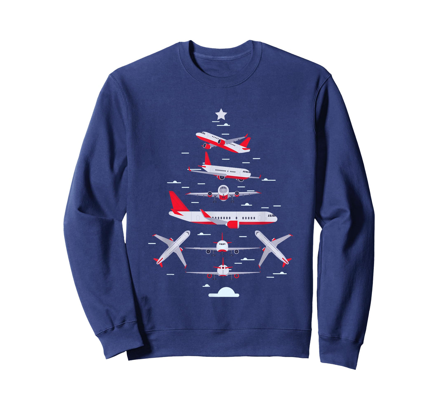 Airplane Christmas Tree Pilot Merry Christmas Xmas Tree T-Shirt