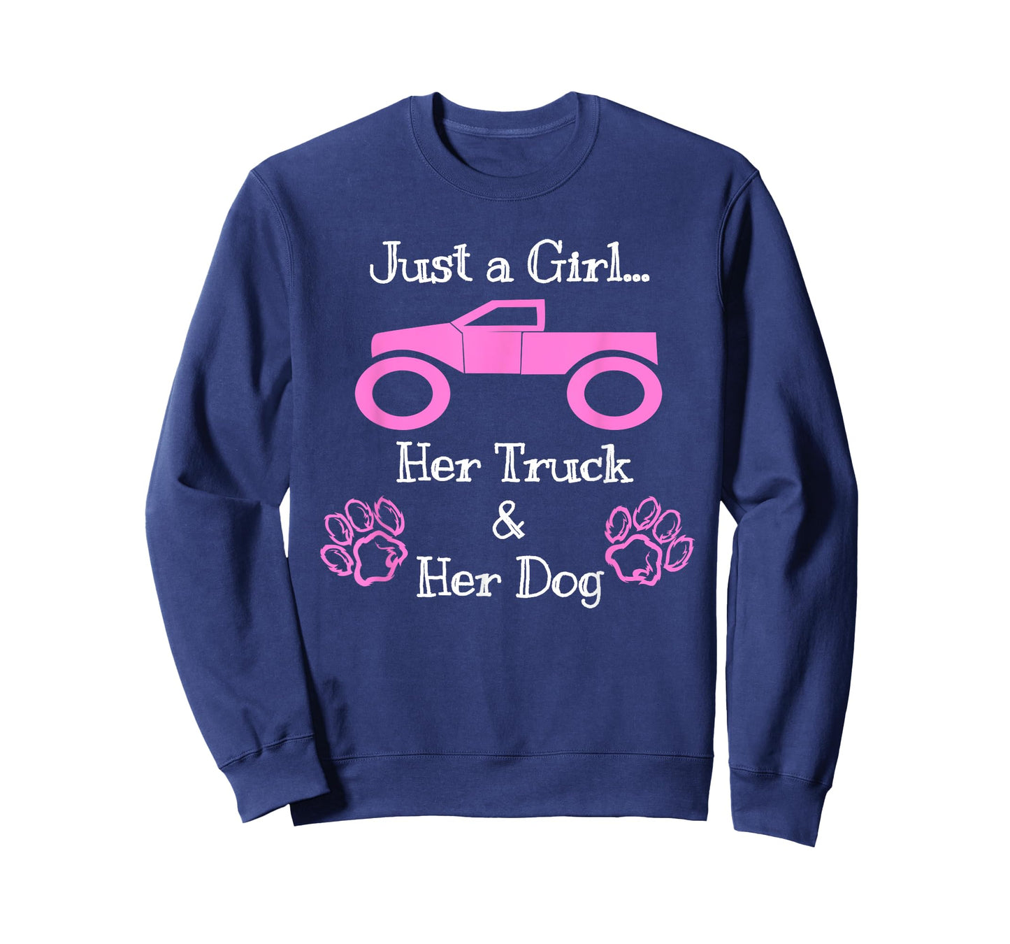 Just a Girl Her Dog and Her Truck Pink T Shirt