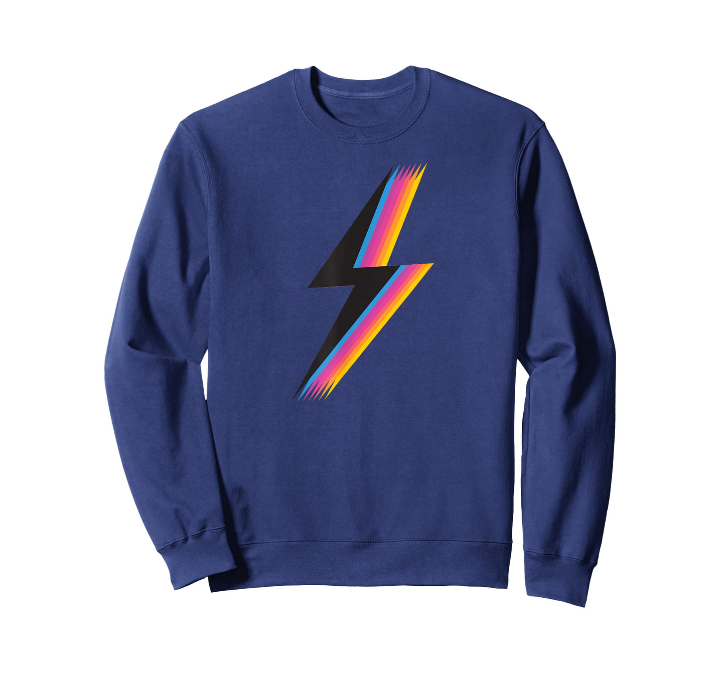 Lightning Bolt Sweatshirt with Cool Colorful Retro Graphic T-Shirt