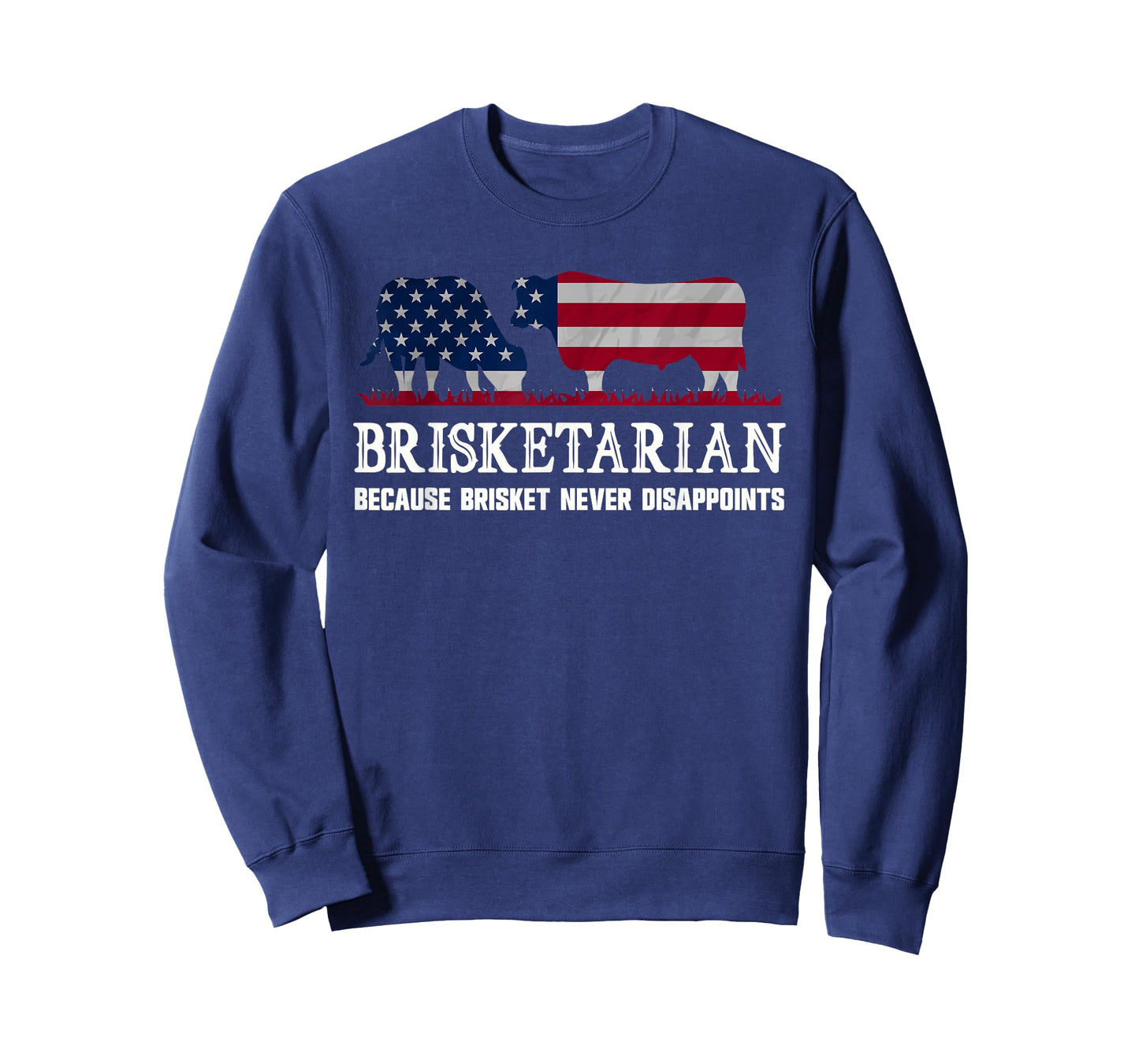 Funny Brisketarian Brisket Smoker BBQ American Flag T-Shirt