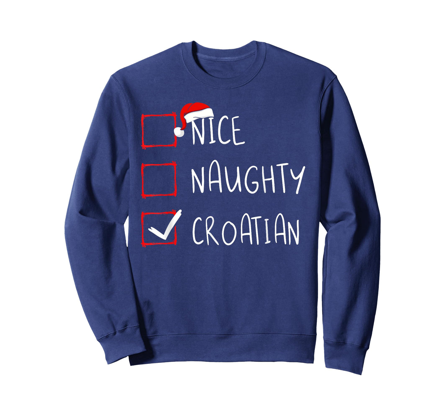 Nice Naughty Croatian Christmas Croatia Heritage Roots T-Shirt