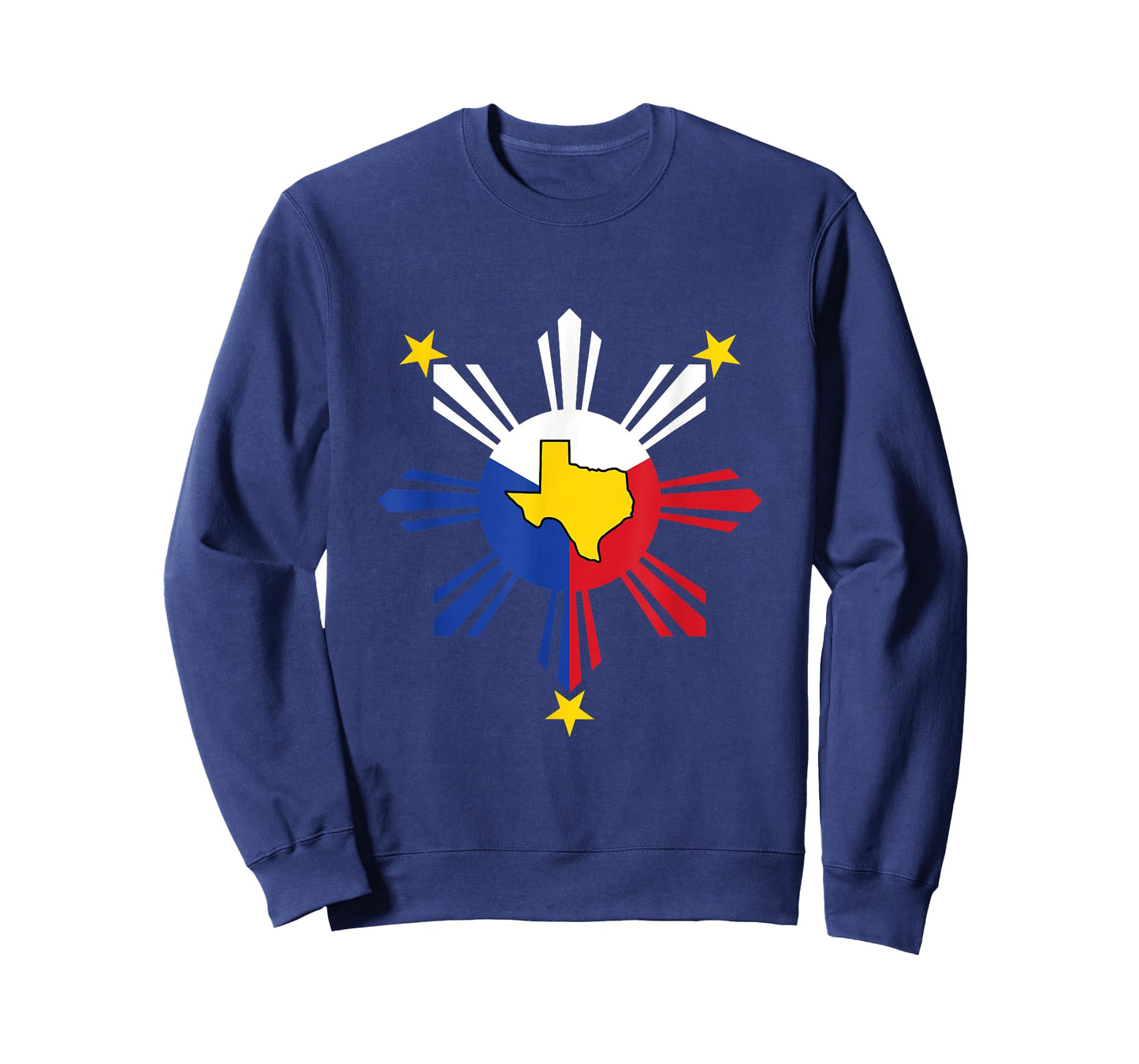 Texas Map in Philippines Sun Filipino Roots Texan T-Shirt