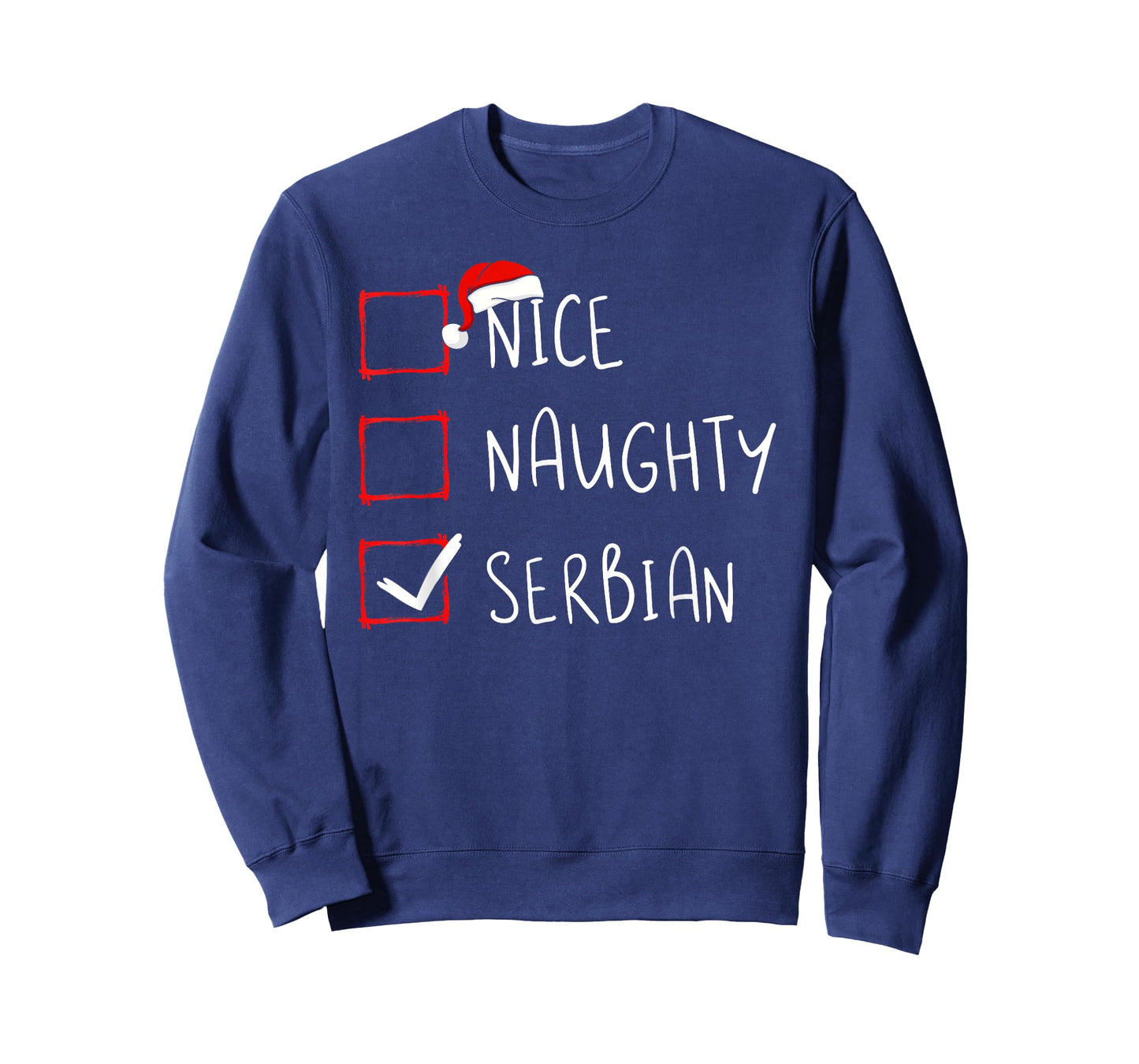 Nice Naughty Serbian Christmas Serbia Heritage Roots T-Shirt