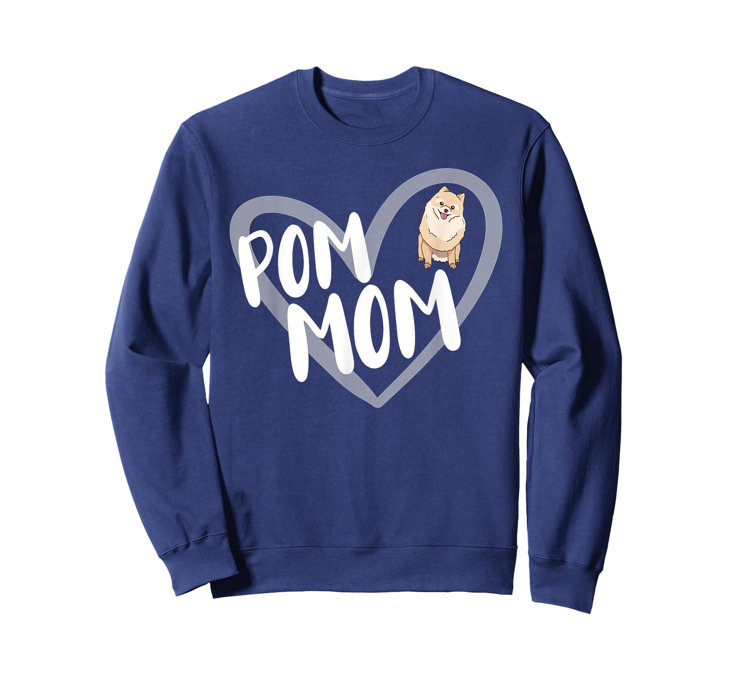 Pom Mom Heart Funny Pomeranian Owner Dog Lover T-Shirt