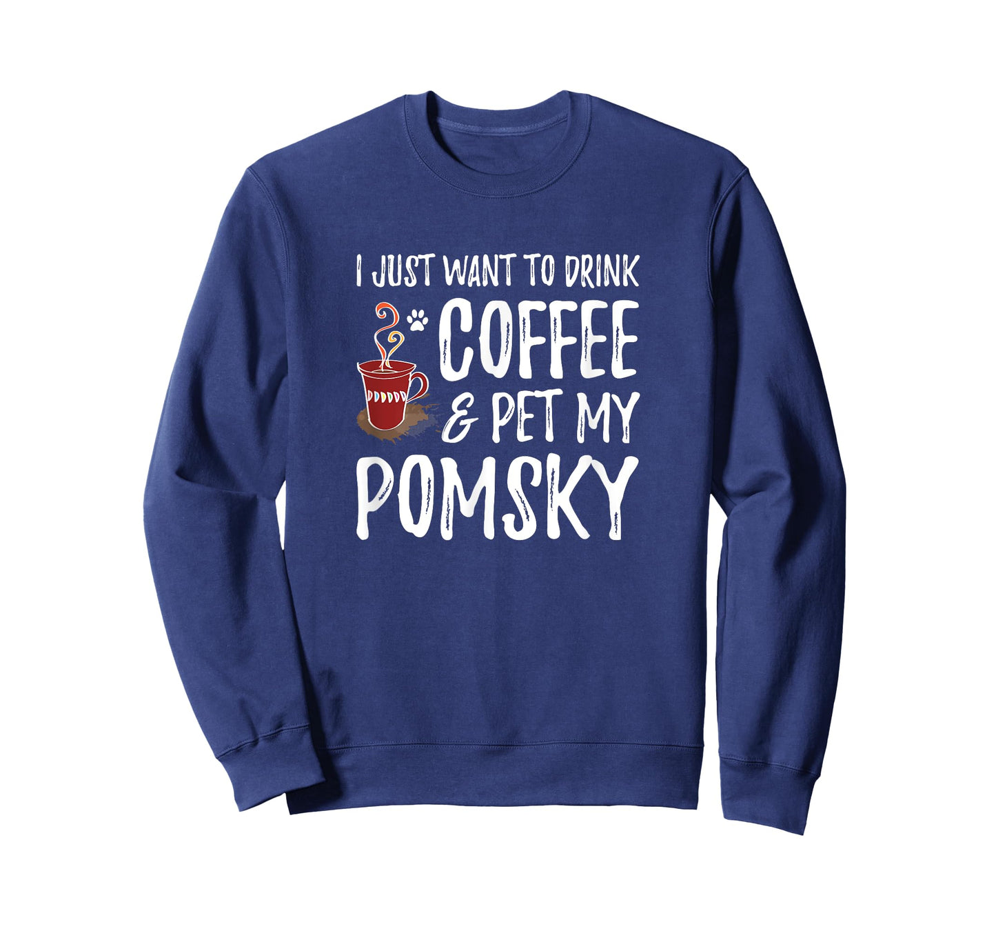 Coffee and Pomsky T-Shirt for Pomsky Dog Mom Men Women Girls Kids T-Shirt