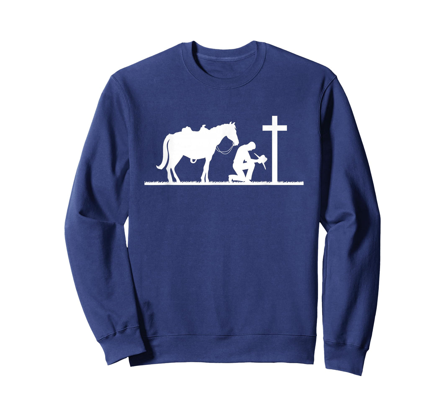 Praying Cowboy Kneeling Cross Western Bible Jesus Horse T-Shirt