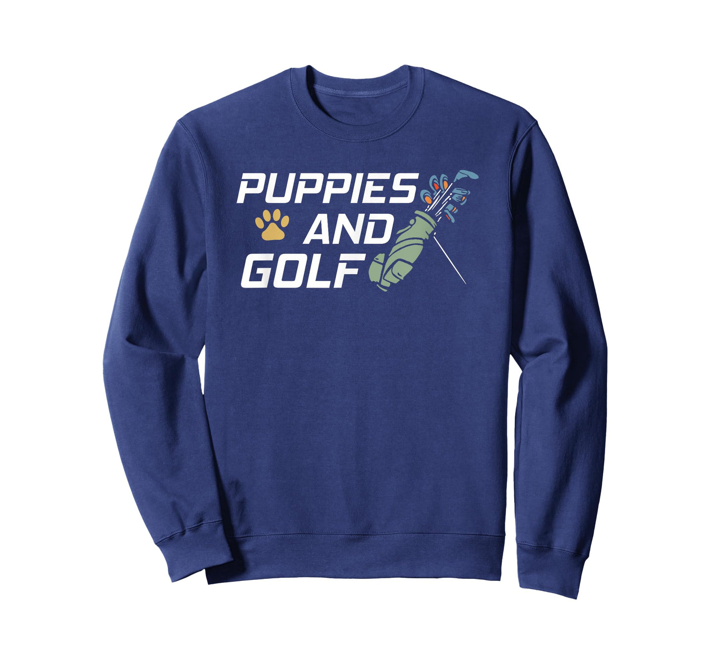 Puppies And Golf Dog Paw Print Funny Golfing T-Shirt