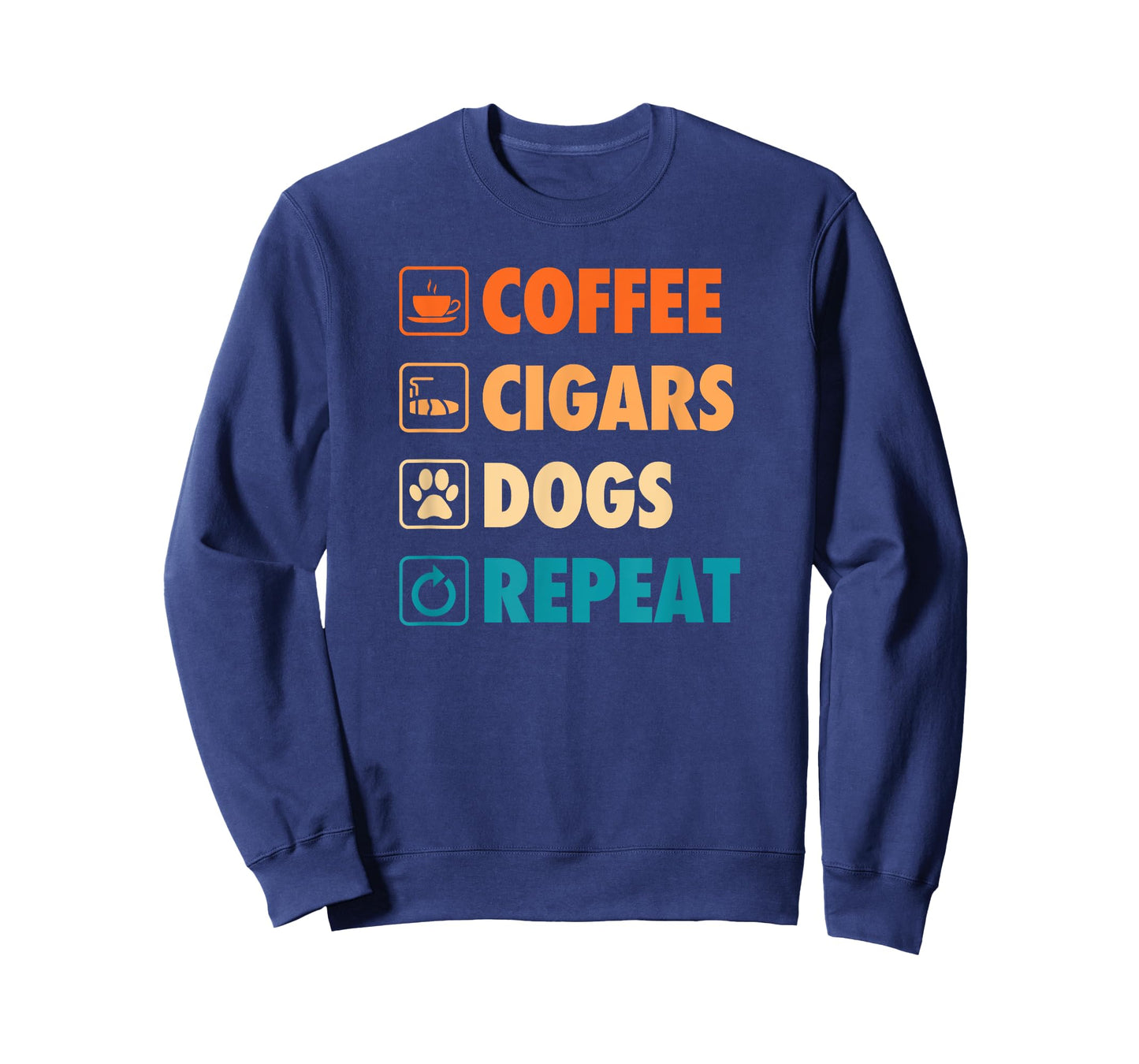 Coffee Cigars Dogs Repeat Life Simple Basic Icons T-Shirt