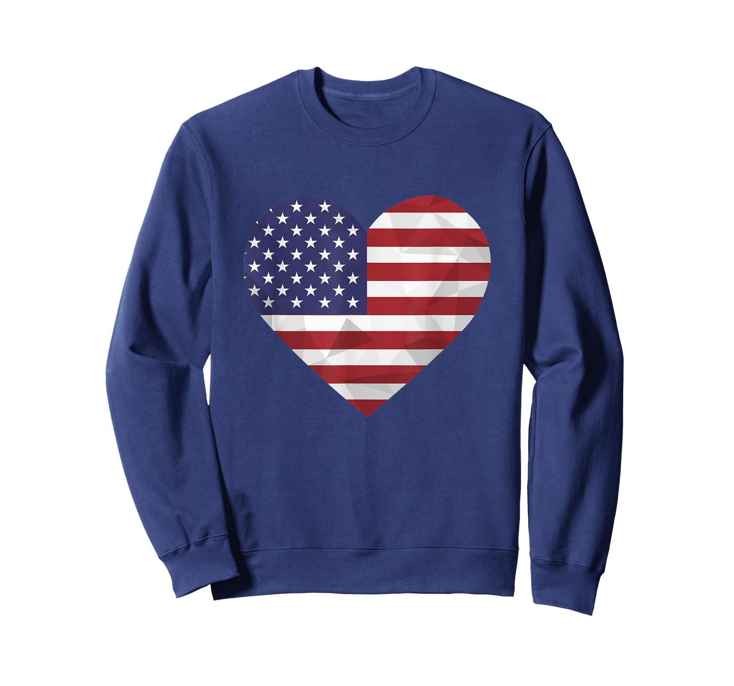 I Love United States of America Flag Heart Low Poly American T-Shirt