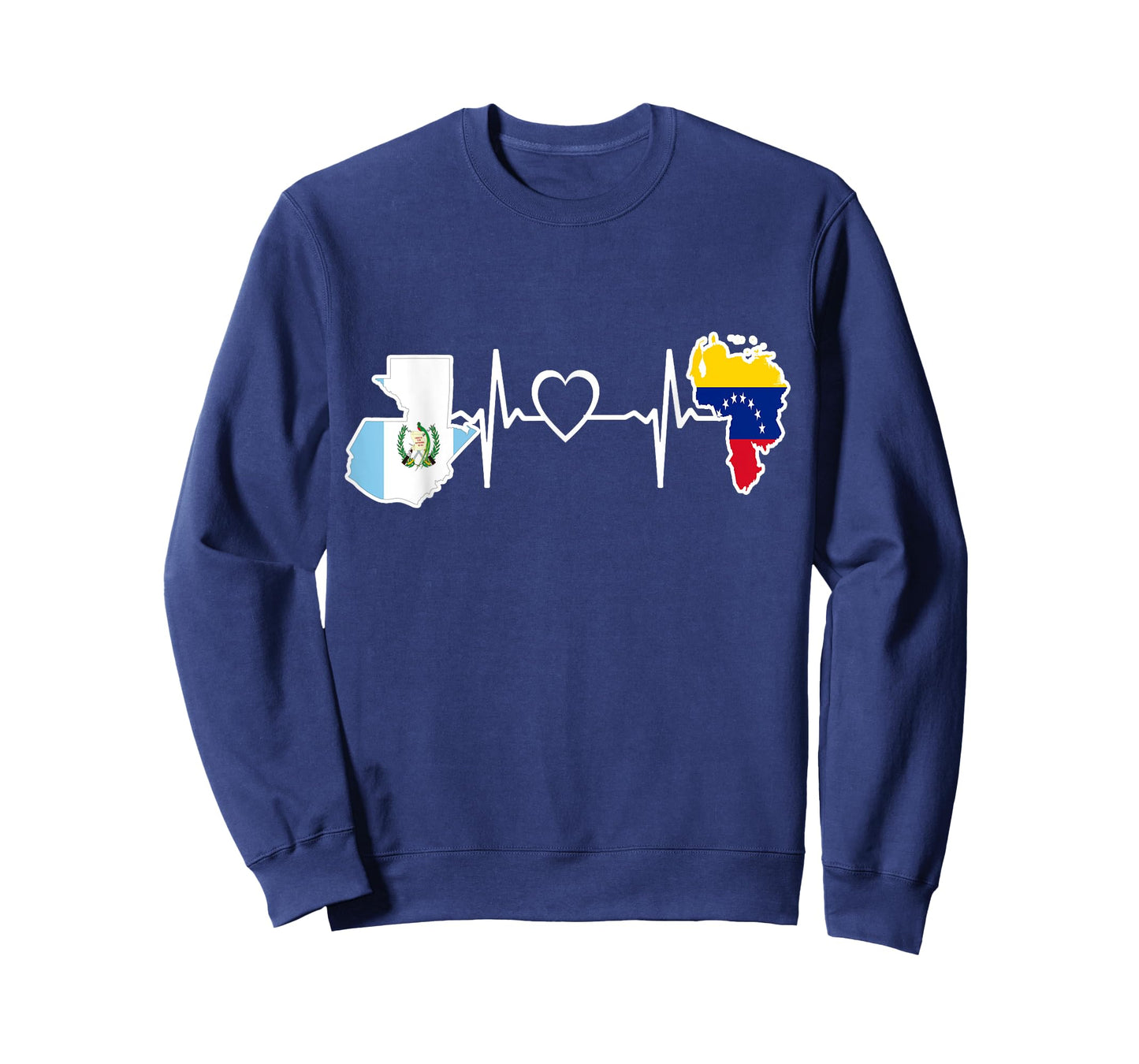 Guatemala Venezuela Flag Guatemalan Venezuelan Heartbeat T-Shirt
