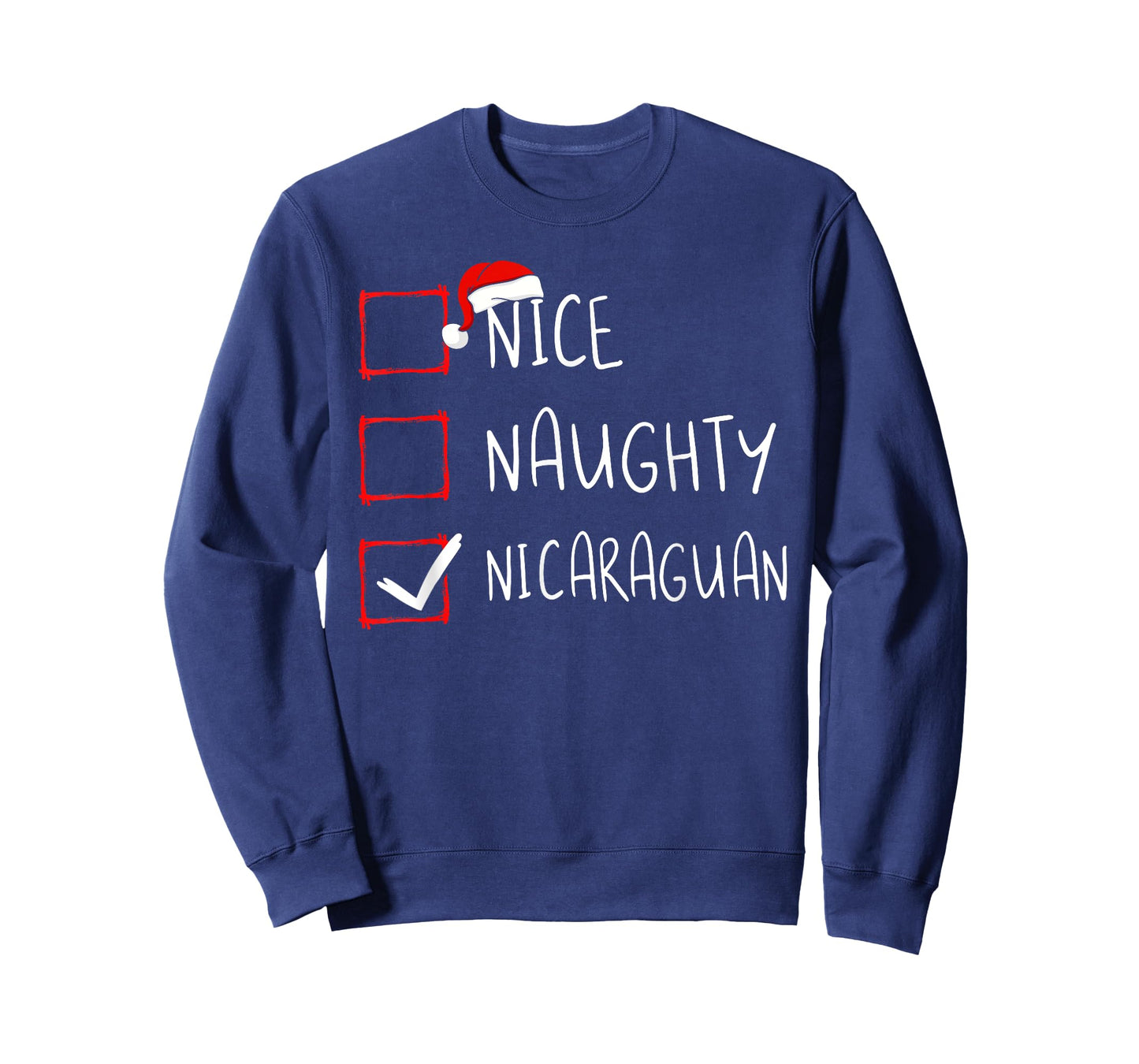 Nice Naughty Nicaraguan Christmas Nicaragua Heritage Roots T-Shirt