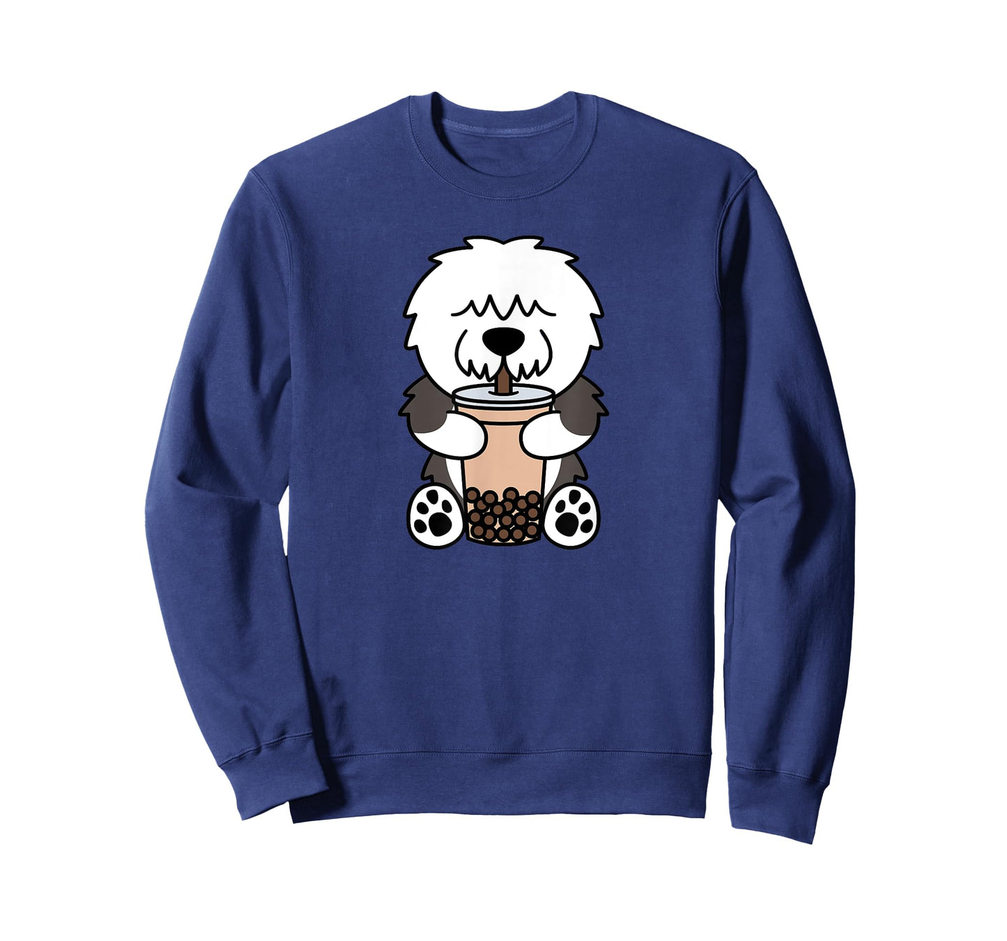 Boba Bubble Milk Tea Old English Sheepdog Dog T-Shirt