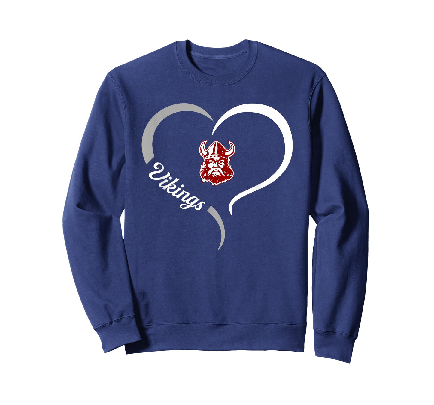 Lowndes Vikings Logo Half Heart Slogan HS T-Shirt