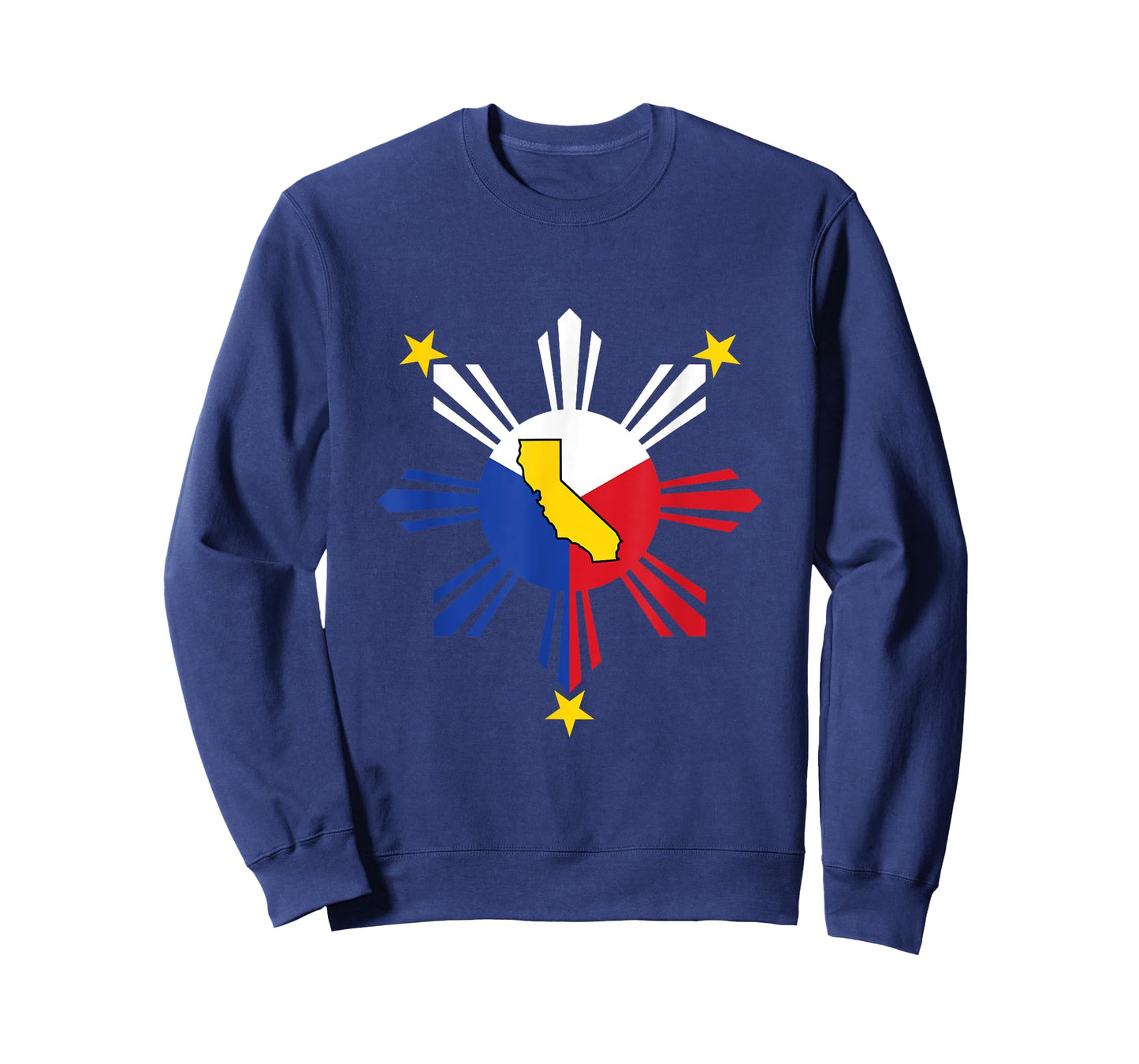California Map in Philippines Sun Filipino Roots Californian T-Shirt