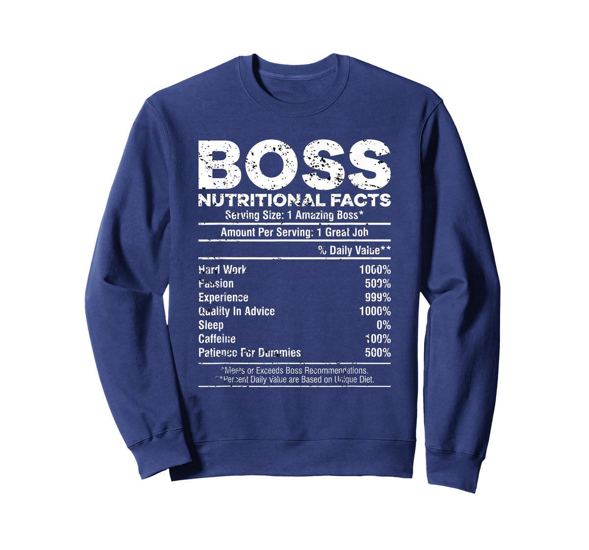Funny Manager Boss Appreciation Nutritional Facts Distressed T-Shirt