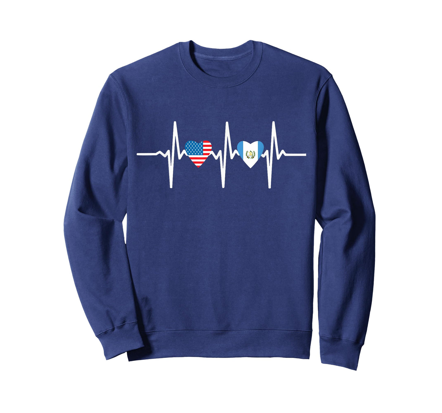 Half Guatemalan And American Guatemala Usa Flag Heartbeat T-Shirt