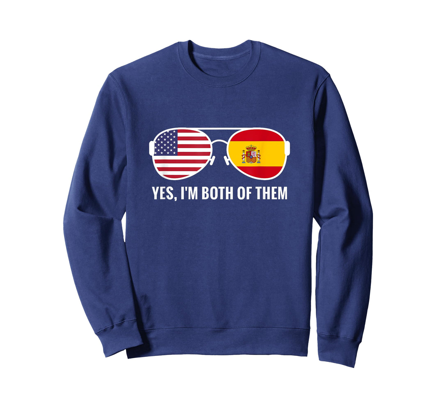 USA Spain Flag Sunglasses Spanish Americans T-Shirt
