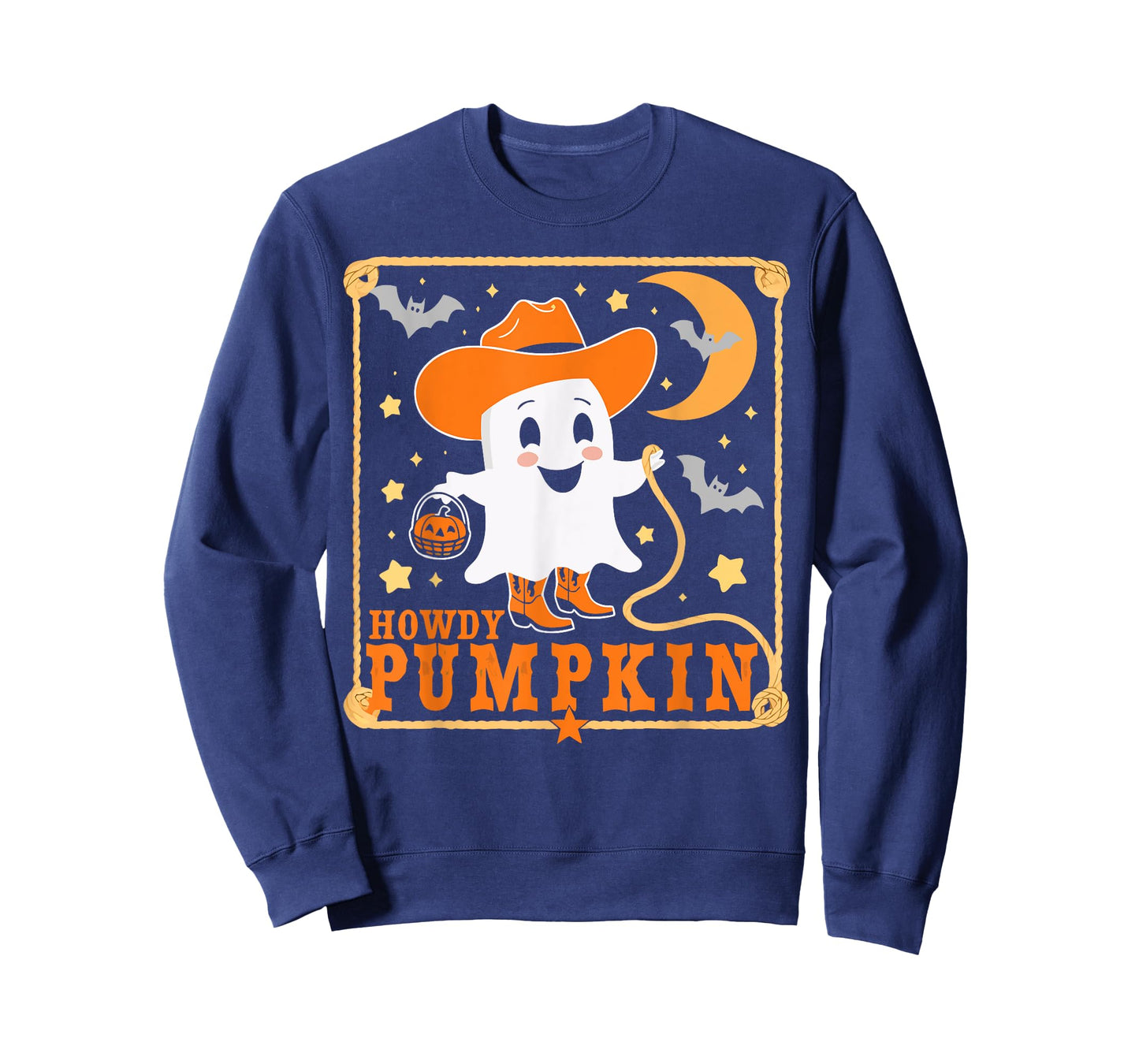 Retro Howdy Pumpkin Western Halloween Cowboy Costume T-Shirt