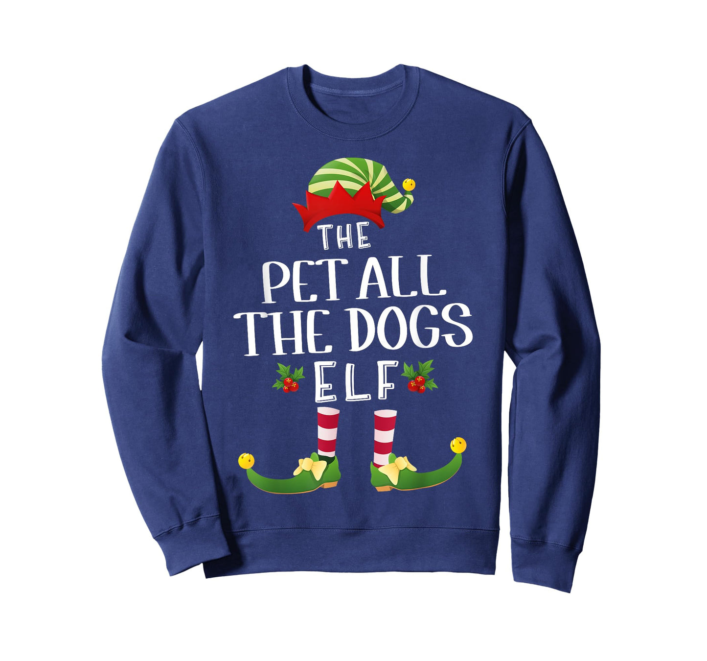 Pet All The Dogs Christmas Elf Matching Pajama X-Mas Party T-Shirt