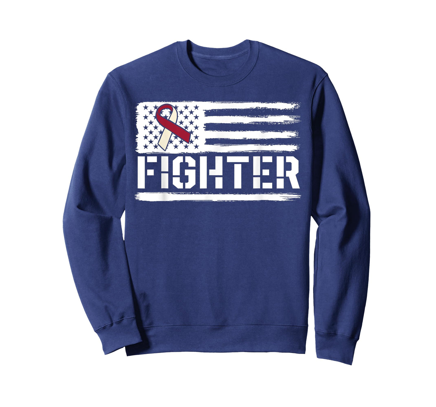 Oral Cancer Awareness Throat Head Neck Fighter American Flag T-Shirt