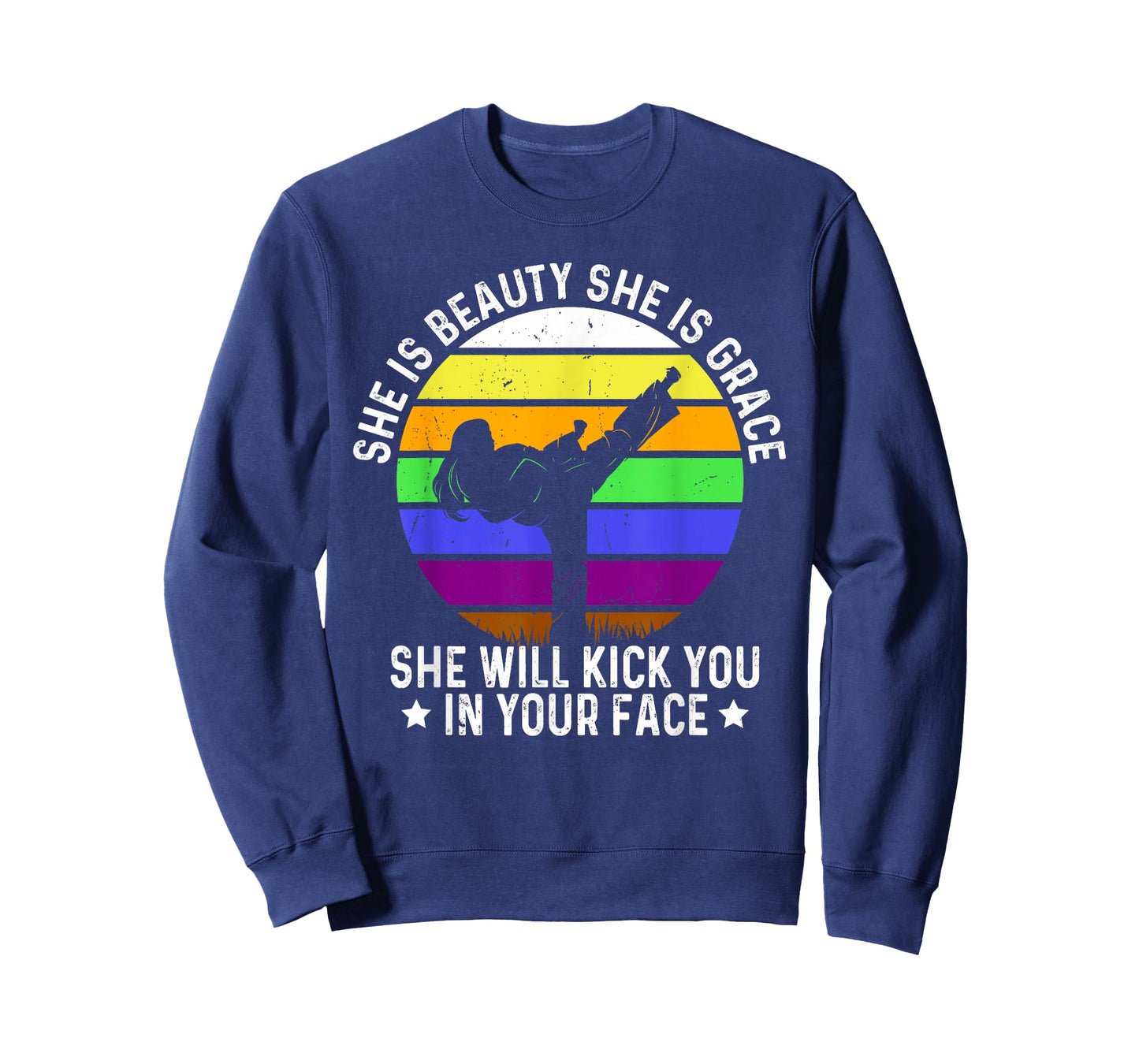 She is Beauty She is Grace She Will Kick You Karate Girl T-Shirt