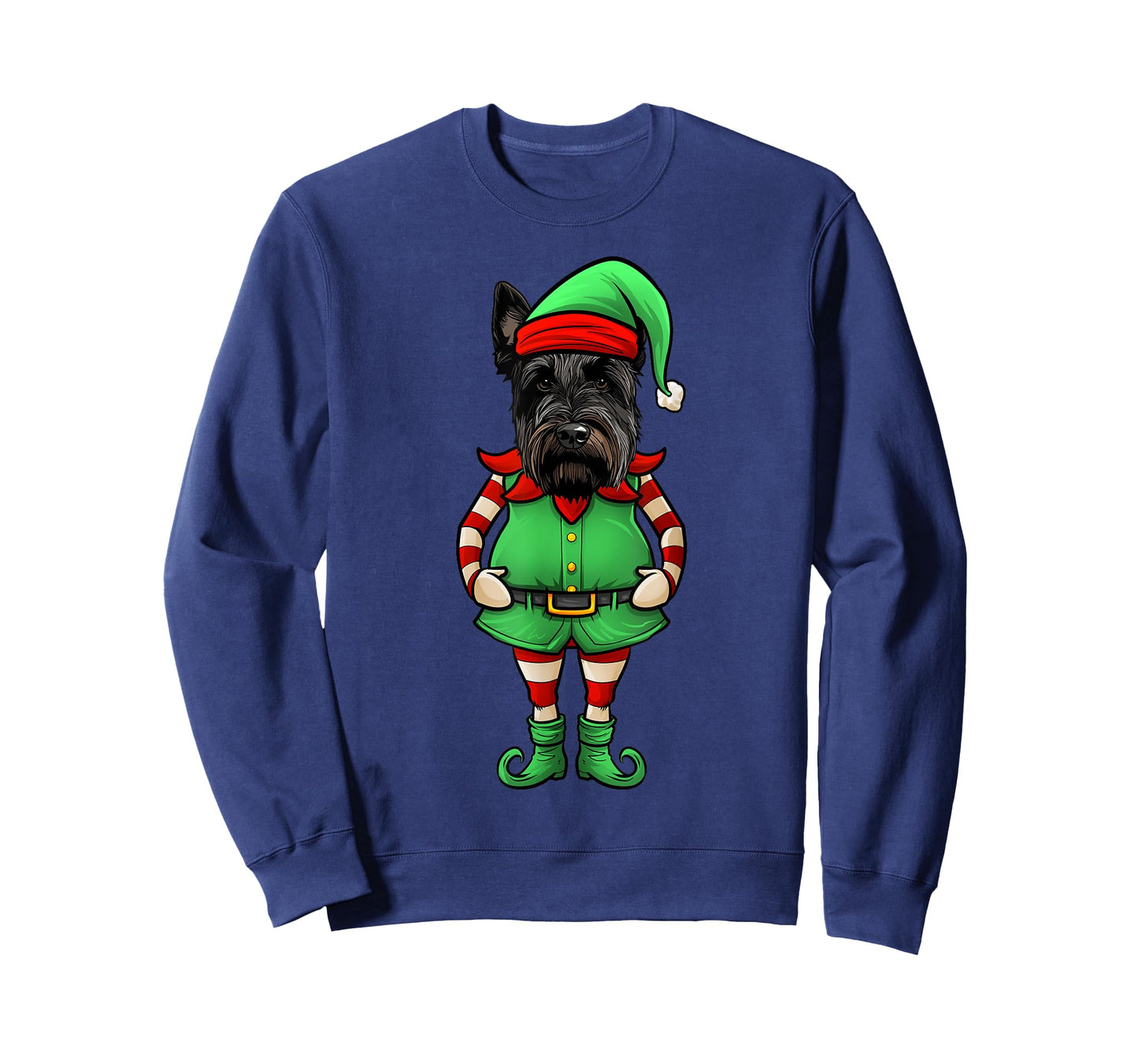Funny Christmas Elf Scottish Terrier Dog T-Shirt