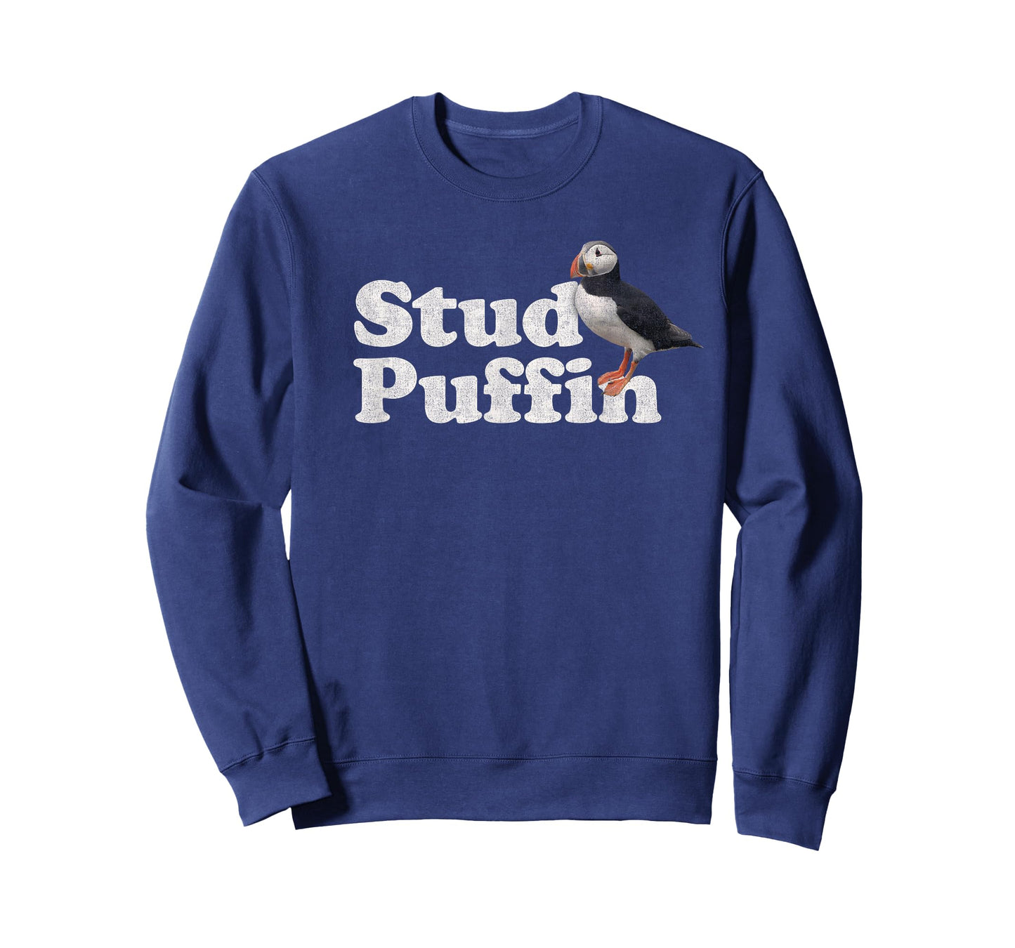 Stud Puffin T-Shirt - Retro Vintage Style - Black - Unisex-Adults - Short Sleeve - Classic Fit - Cotton Blend - Small