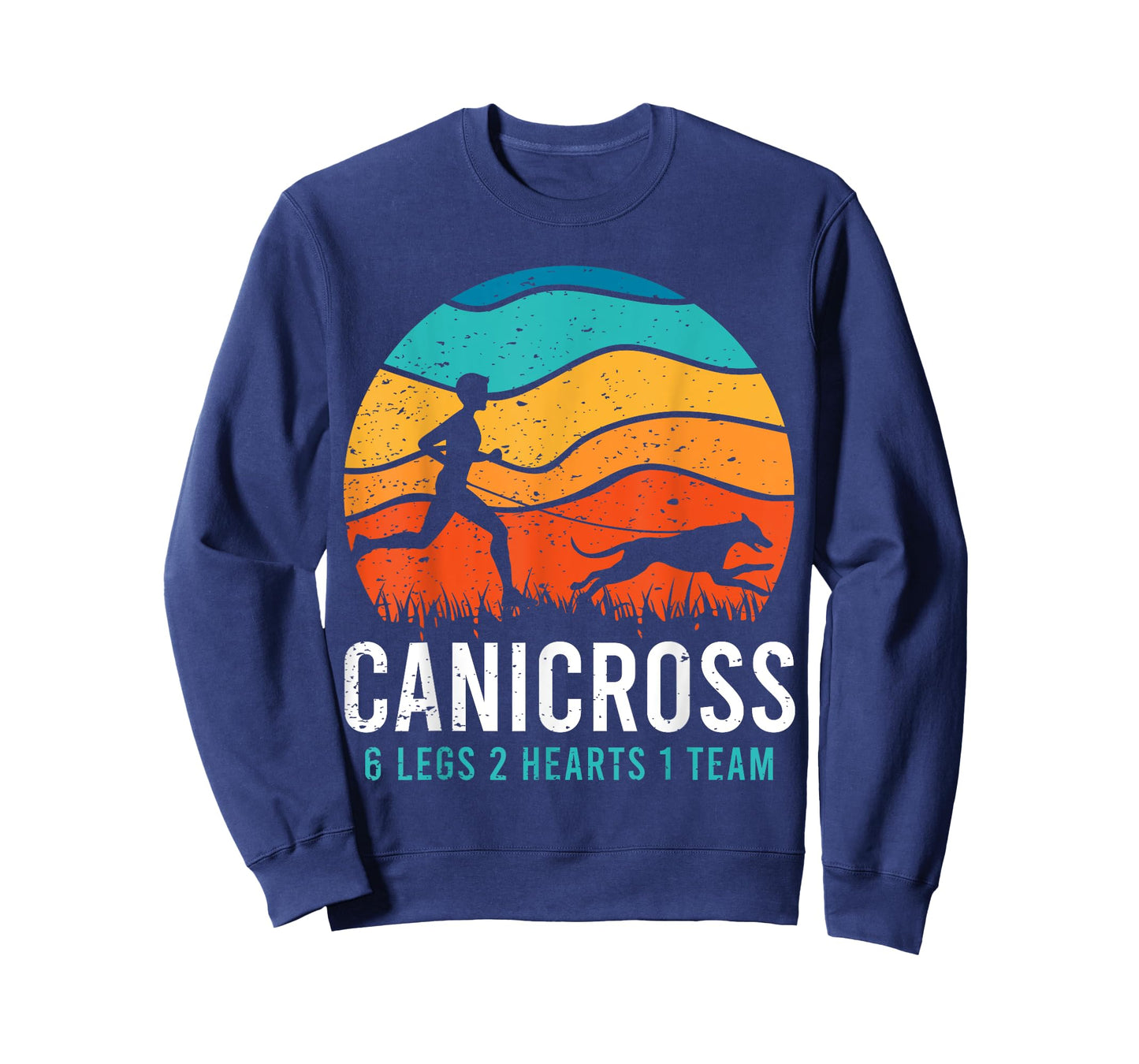Canicross 6 Legs 2 Hearts 1 Team Funny Dog Running Lover Pun Men Women Girls Kids T-Shirt