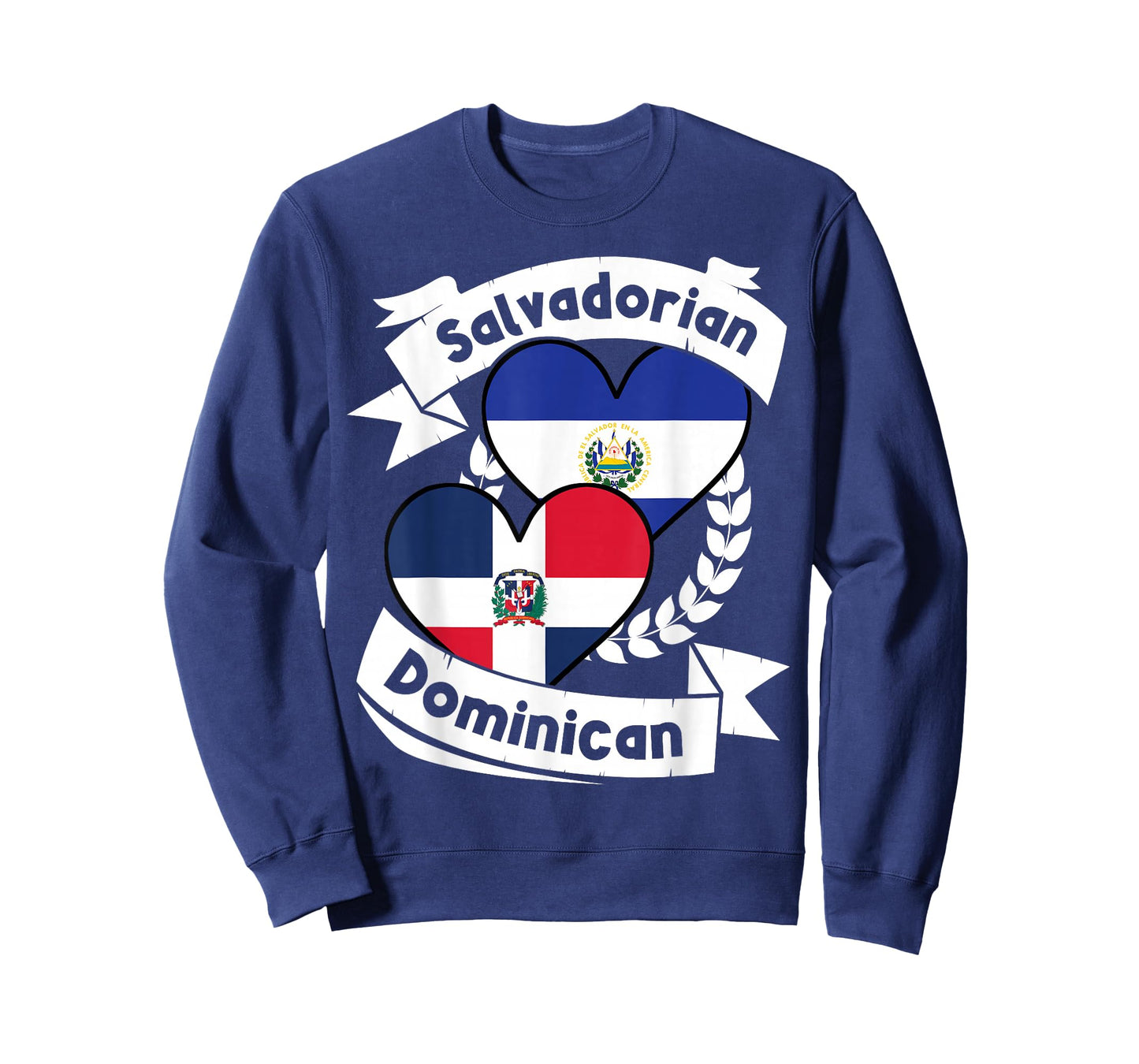 Salvadorian Dominican Heart Flags El Salvador Dominican T-Shirt