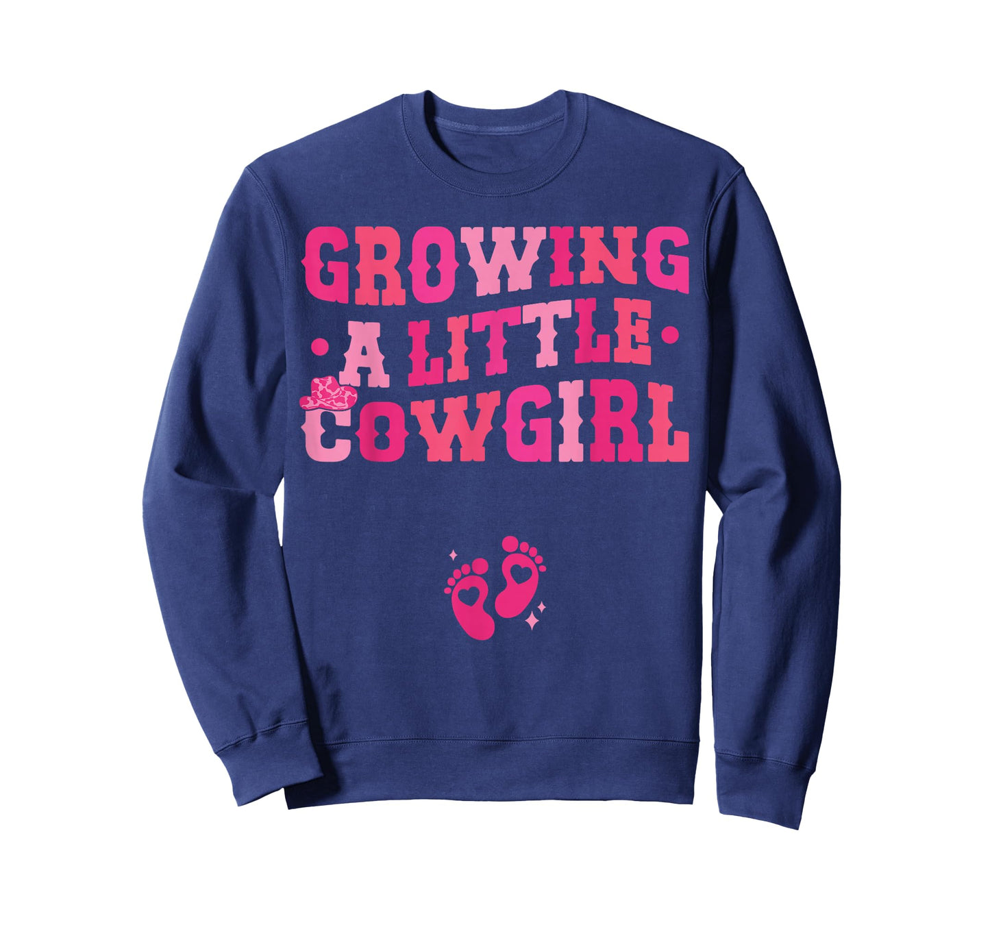 Country Pregnancy Announcement Apparel Co. Growing a Little Cowgirl - Black X-Small Short Sleeve Crew Neck T-Shirt