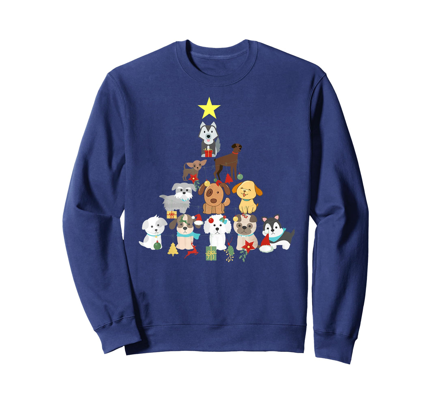 Christmas Dog Tree T-Shirt Cute Funny Puppy Dogs Xmas Tee T-Shirt