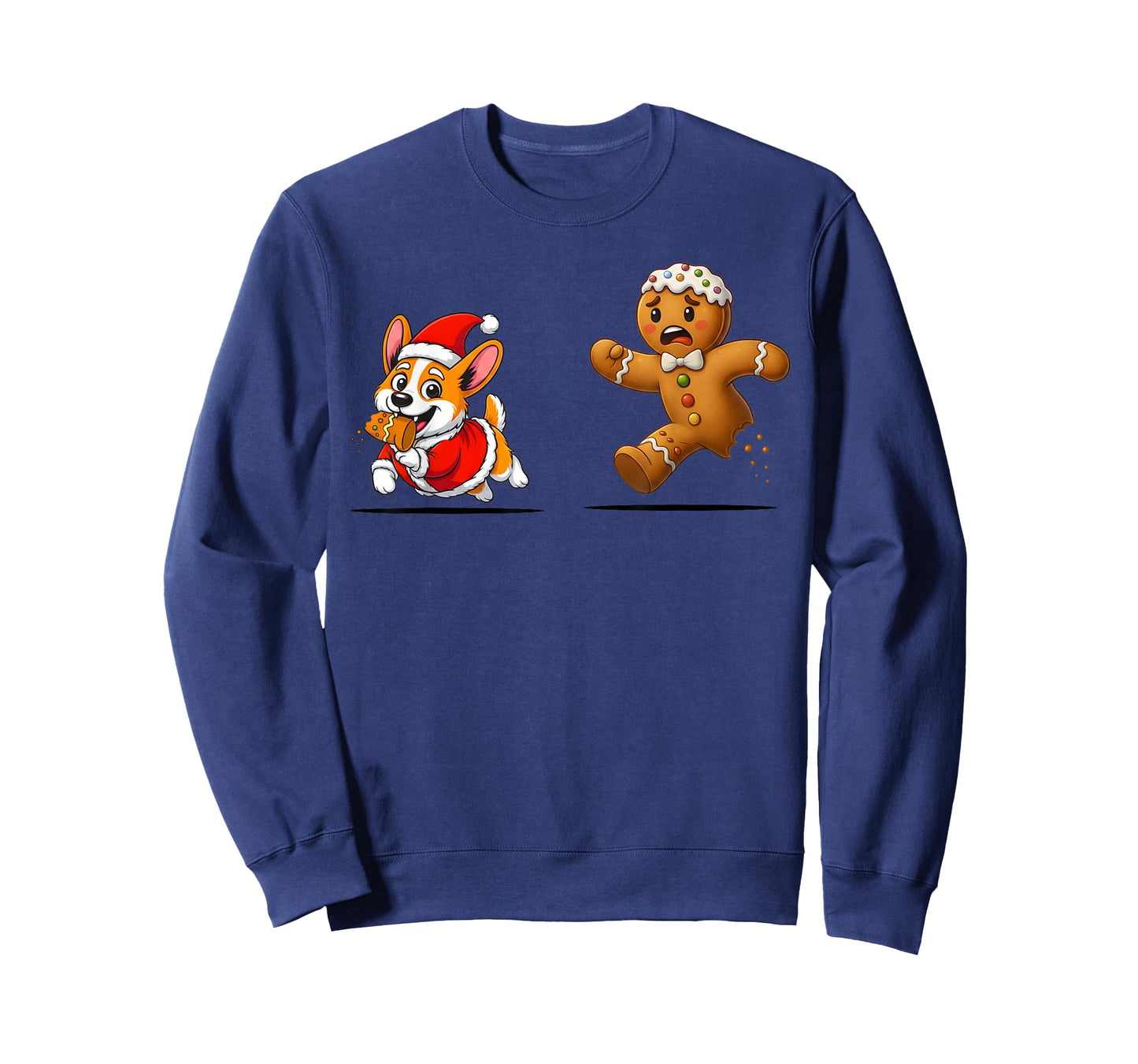 Gingerbread Cookie Chasing Corgi Christmas Dog Mom Pet Lover T-Shirt