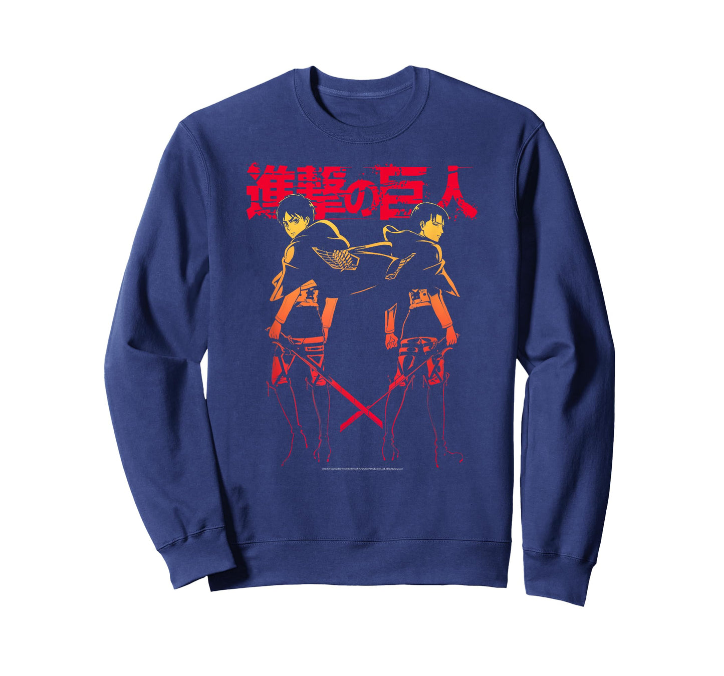 Attack on Titan Levi & Eren Gradient with Japanese Anime T-Shirt