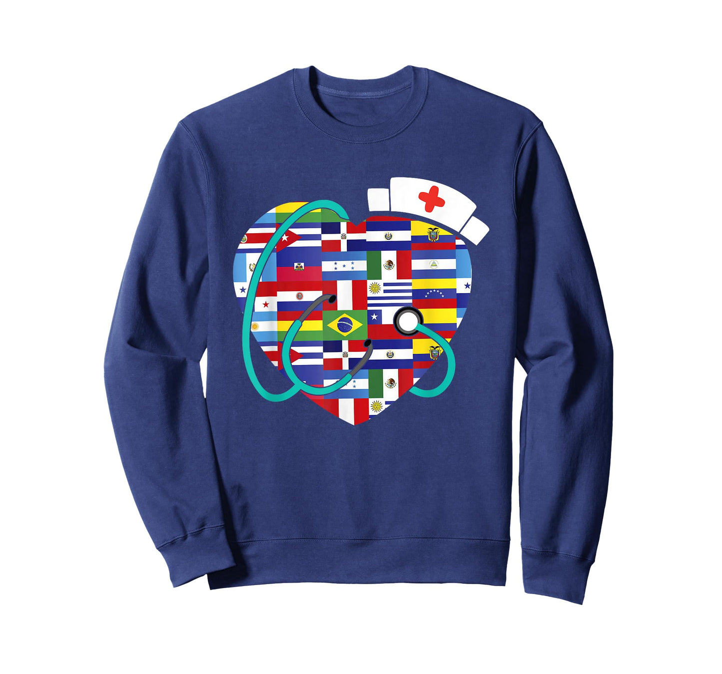 Hispanic Heritage Month Latino Countries Flags Nurse T-Shirt