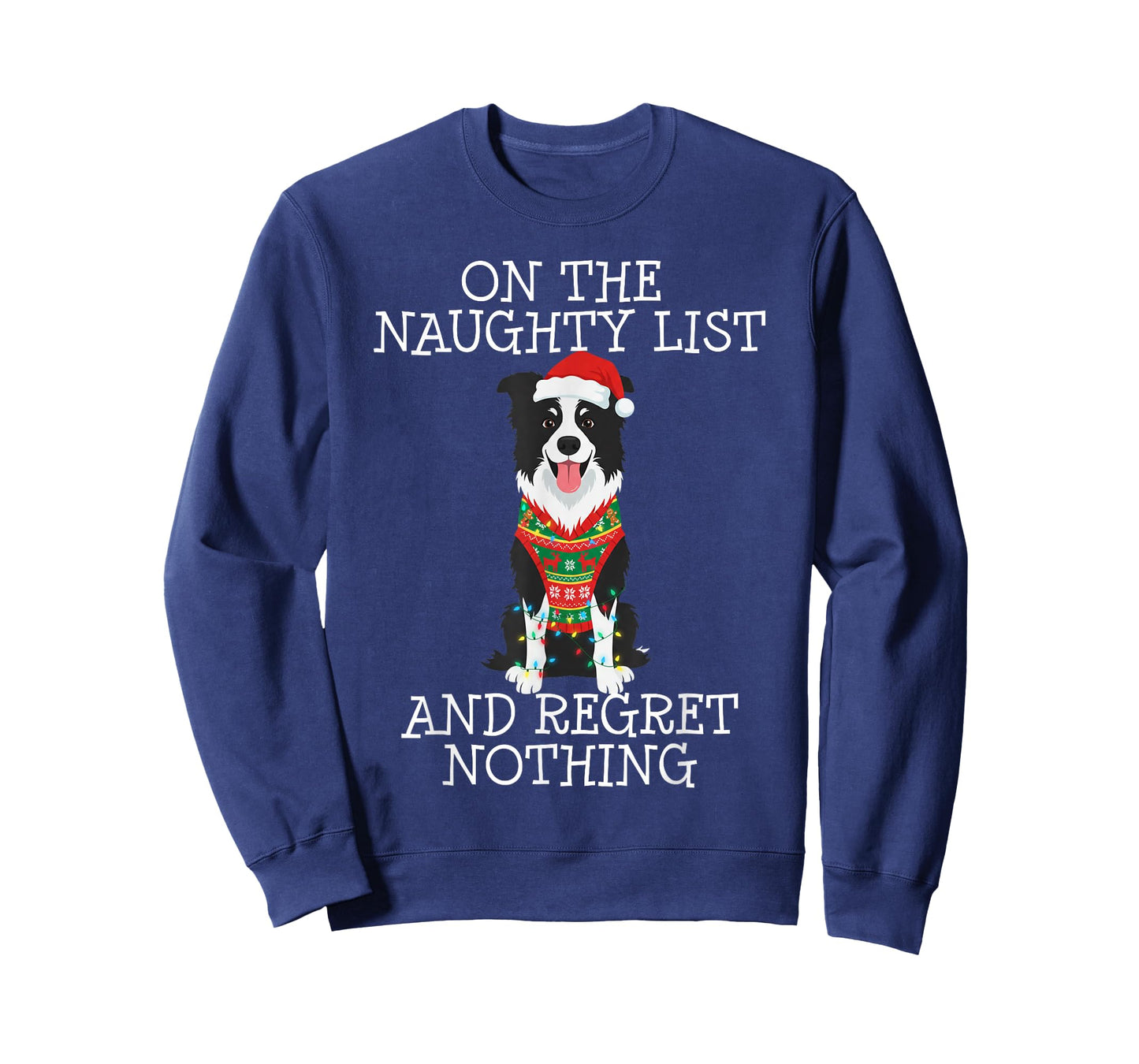 Funny Christmas Border Collie Naughty List T-Shirt