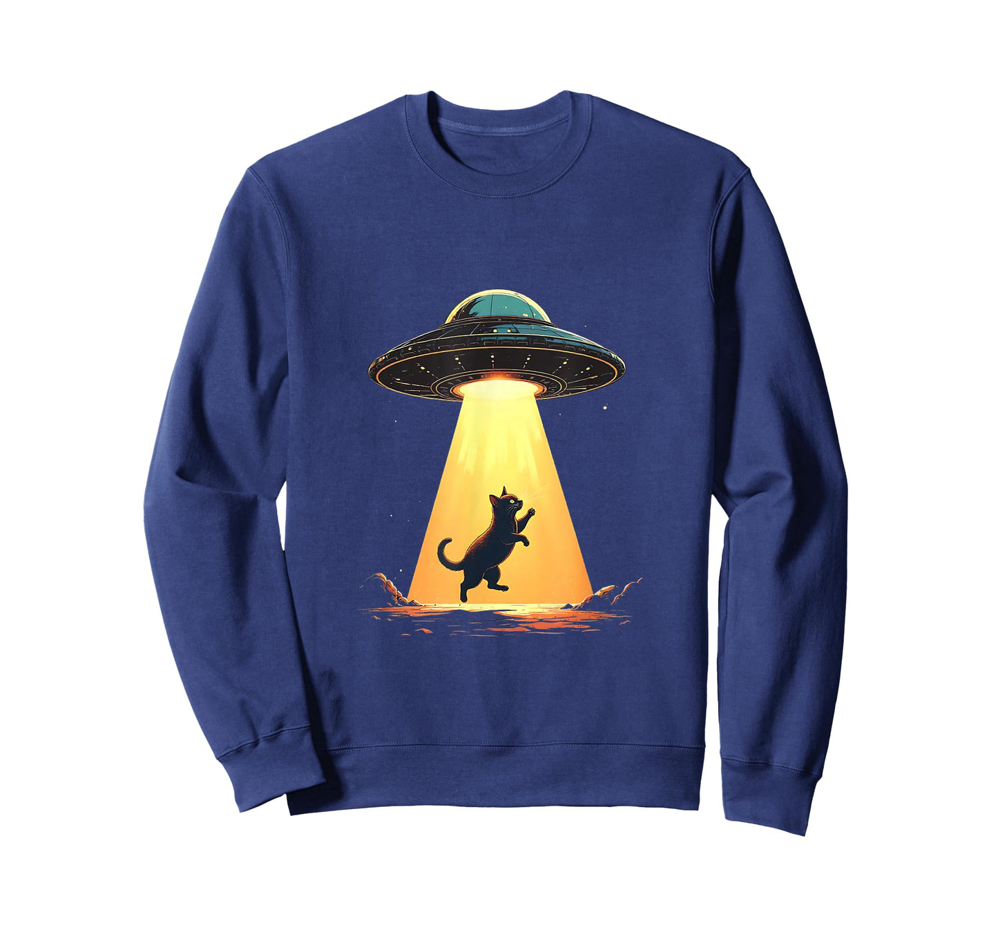 Cat Abduction by UFO Space Theme Funny Pet Lover Design T-Shirt